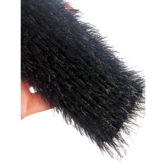 Retro Fuzzy Sweater Black XL Neutral Minimalist Preppy Classic Chic Boho Goth - Picture 7 of 10